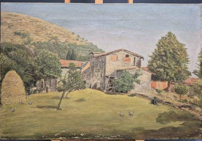 Ecole française du XXe siècle
Ferme provençale
Huile...