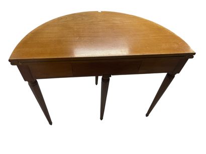 Console demi-lune à volet en bois de placage,...