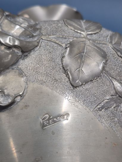 PREVOT
Lot comprising an ovoid pewter vase...