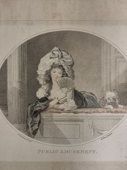 Pair of English color engravings including:...