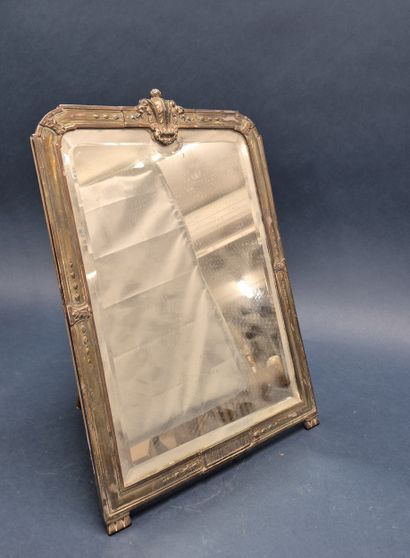 Miroir à poser en bois et métal argenté de...