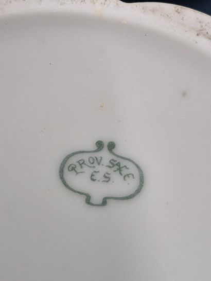 Set of three enameled porcelain covered boxes:...
