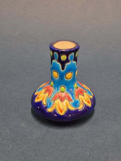 LONGWY 
Small polychrome enameled ceramic...