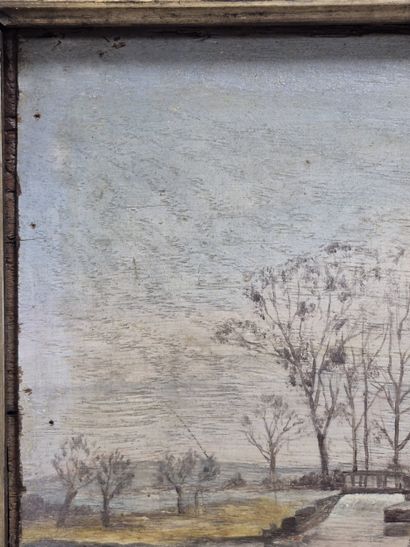 Ecole de la fin du XIX e siècle 
Paysage...