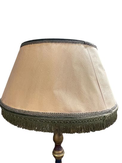 Gilded wood floor lamp, the shaft with fluted...