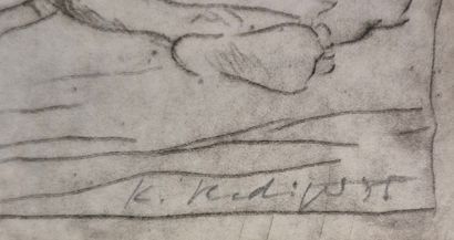 Kurt HEDIGER (1932-2022) Nude facing the...