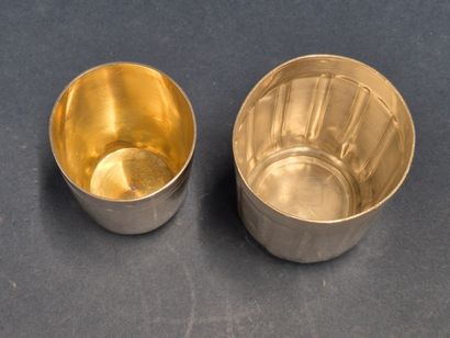 Deux timbales en argent, poinçon minerve
Poids...