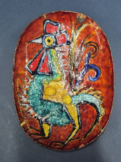 GRELET in Limoges
Oval polychrome enameled...