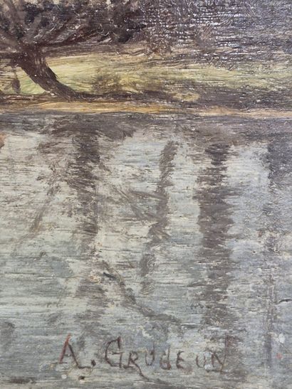 Ecole de la fin du XIX e siècle 
Paysage...