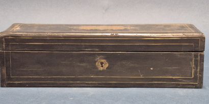 Rectangular glove box in veneered wood decorated...