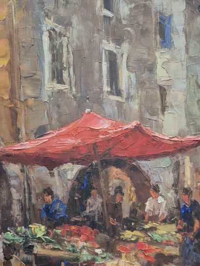André GALZENATI (1890-1970)
Vue de marché
Huile...
