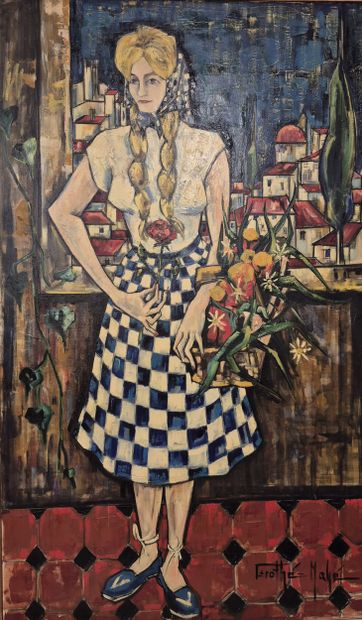 Fred GROTHÉ-MAHÉ (né en 1922)
Femme au bouquet...