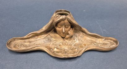 JOAQUIN 
Gilded bronze candlestick depicting...