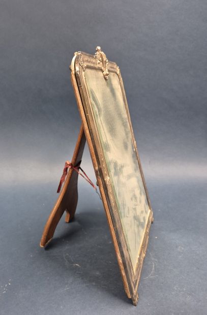 Miroir à poser en bois et métal argenté de...