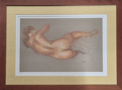 After Aristide MAILLOL
Nude woman reclining...