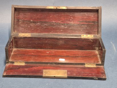 Rectangular glove box in veneered wood decorated...