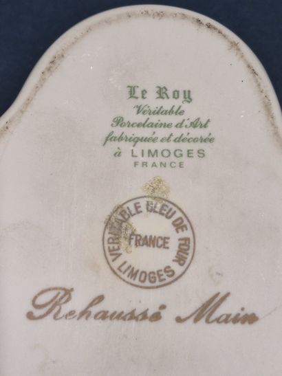 Set of three enameled porcelain covered boxes:...