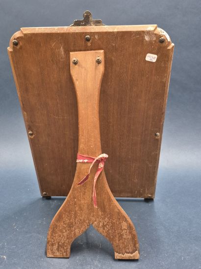 Miroir à poser en bois et métal argenté de...