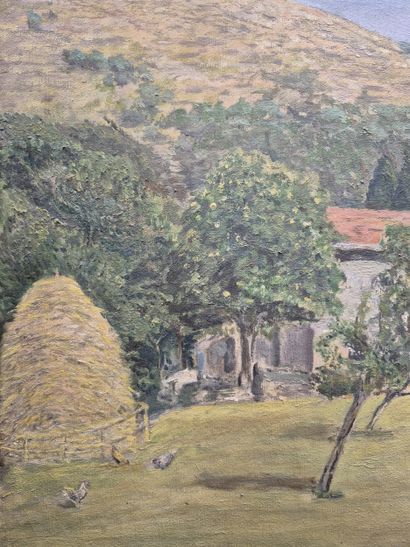 Ecole française du XXe siècle
Ferme provençale
Huile...