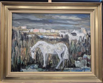 R. BARATHON (XXe siècle)
Chevaux de Camargue
Huile...