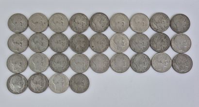 Suite de 31 pièces de 10 francs en métal...