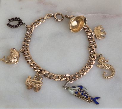Bracelet en or rose 18k 750 millièmes à maille...