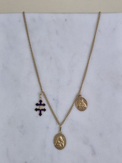 Chaîne en or jaune 18k 750 millièmes à maille...