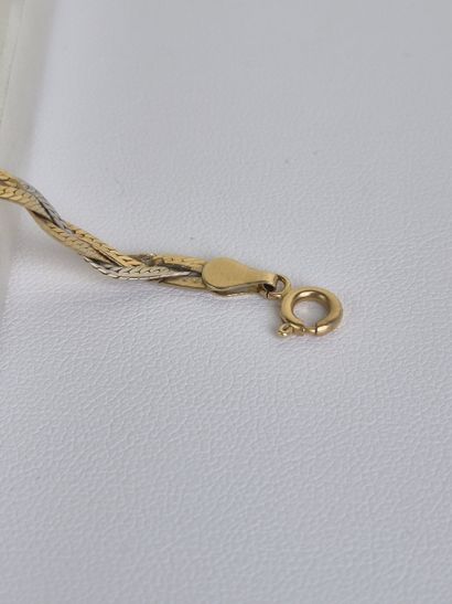 Bracelet torsadé deux tons en or jaune et...