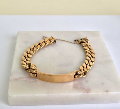 Bracelet en or jaune 18k à maille gourmette,...