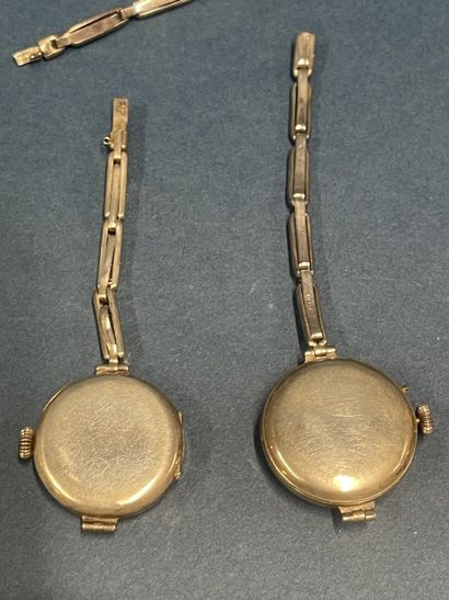 Set of two silver pocket watches and three...