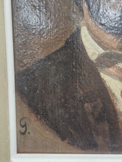 Ecole du XIX siècle
Portrait d'homme élégant
Huile...
