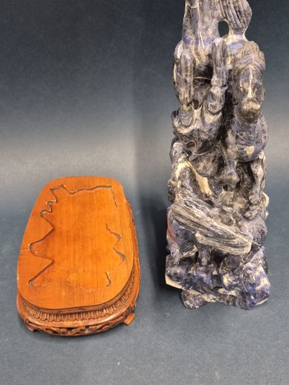 CHINA, 20th century 
Carved sodalite group...