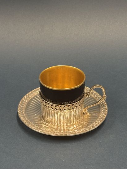 Tasse à café en porcelaine émaillée bleu...