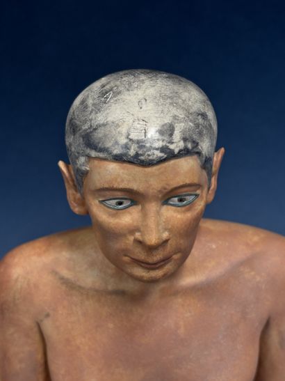 Moulage Scribe accroupi. 
Reproduction patinée...