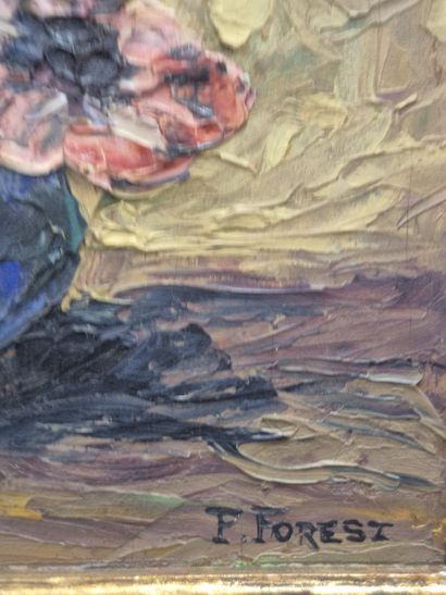 P. FOREST (1881-1971)
Vase aux anémones 
Huile...