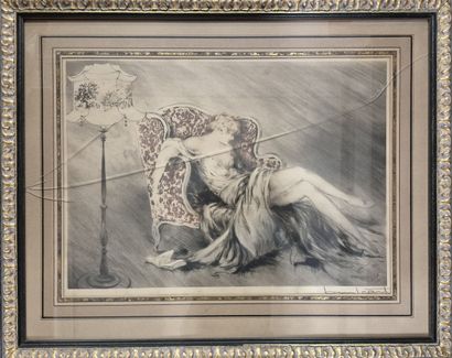 Louis ICART (1888-1950)
Jeune femme assoupie...