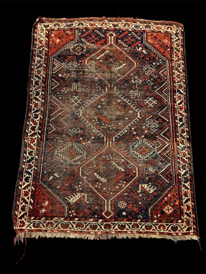 Tapis Afschar (chaine et trame en coton,...