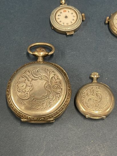 Set of two silver pocket watches and three...