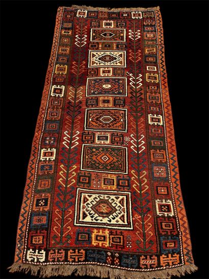 Tapis Kazak (chaine, trame et velours en...