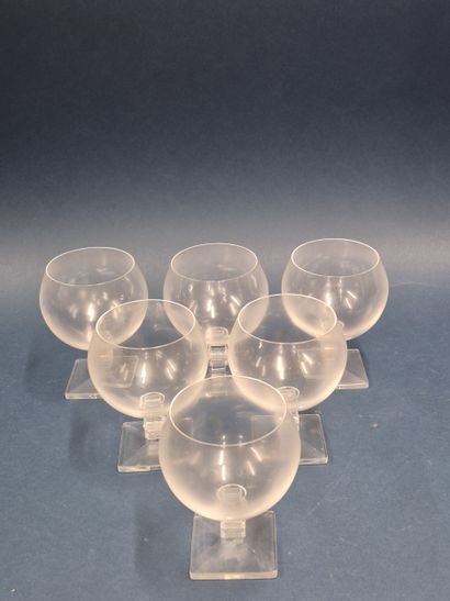 LALIQUE France
Lot de six verres modèle Argos...
