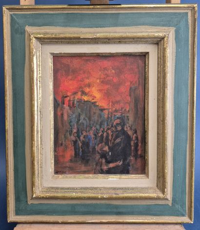 Daniel JAUGEY (1929)
Incendie
Huile sur carton
Signée...