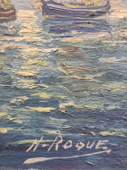 Henri ROQUE. Ecole du XX e siècle 
Voiliers...