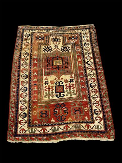 Tapis Chirvan (chaine, trame et velours en...