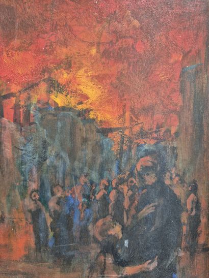 Daniel JAUGEY (1929)
Incendie
Huile sur carton
Signée...