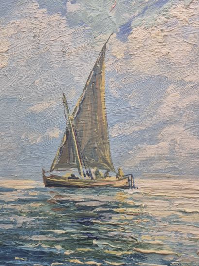Henri ROQUE. Ecole du XX e siècle 
Voiliers...