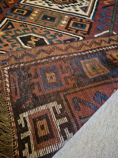 Tapis Kazak (chaine, trame et velours en...
