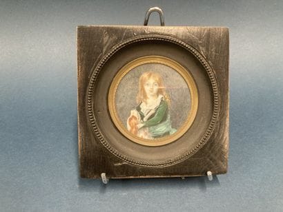 Miniature de forme ronde figurant un portrait...
