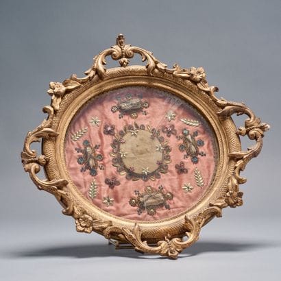 Reliquary frame with the Paschal Lamb. 19th...