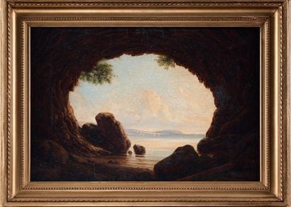 19th century school 
Cave on the beach 
Oil...