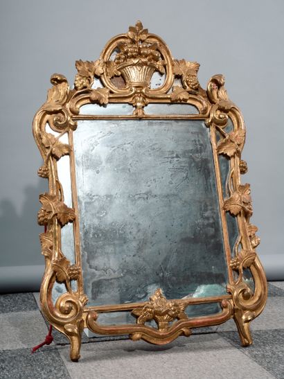 Wood and gilded stucco pediments glass decorated...